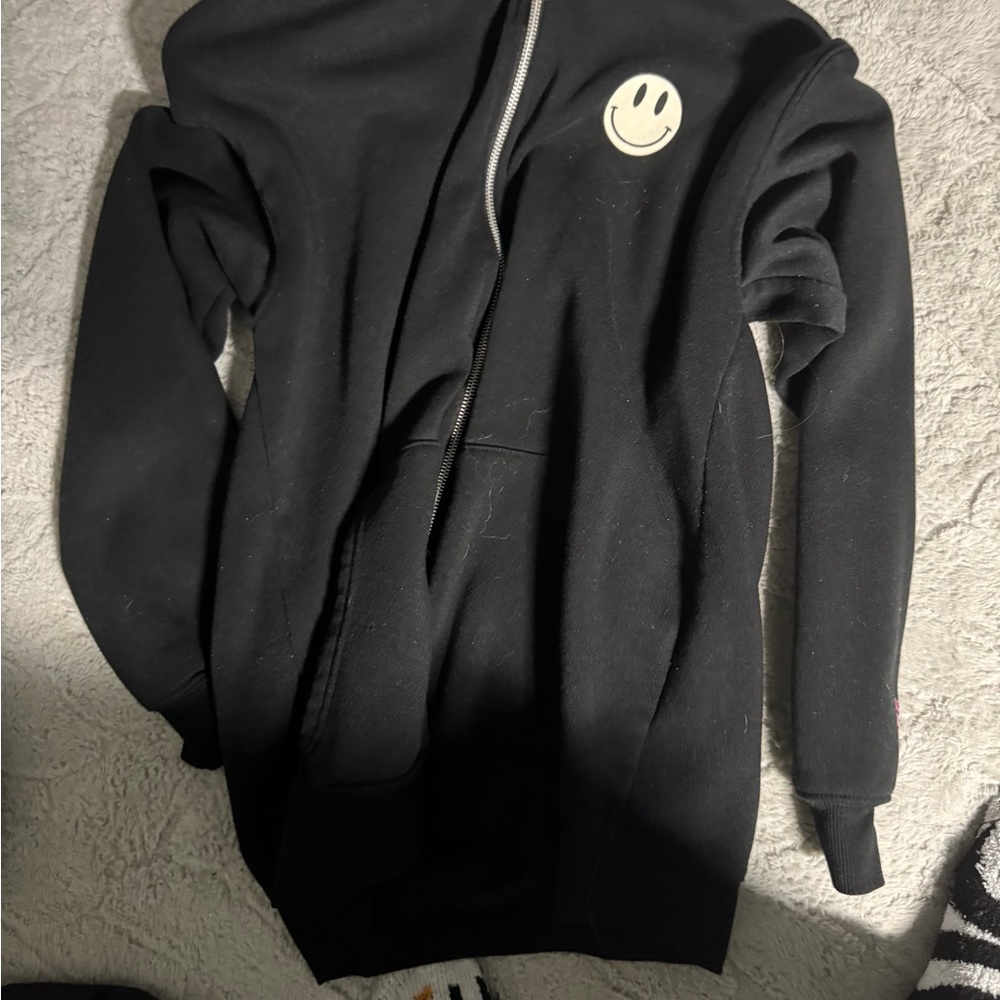 Black Smiley Face Men's Sweater